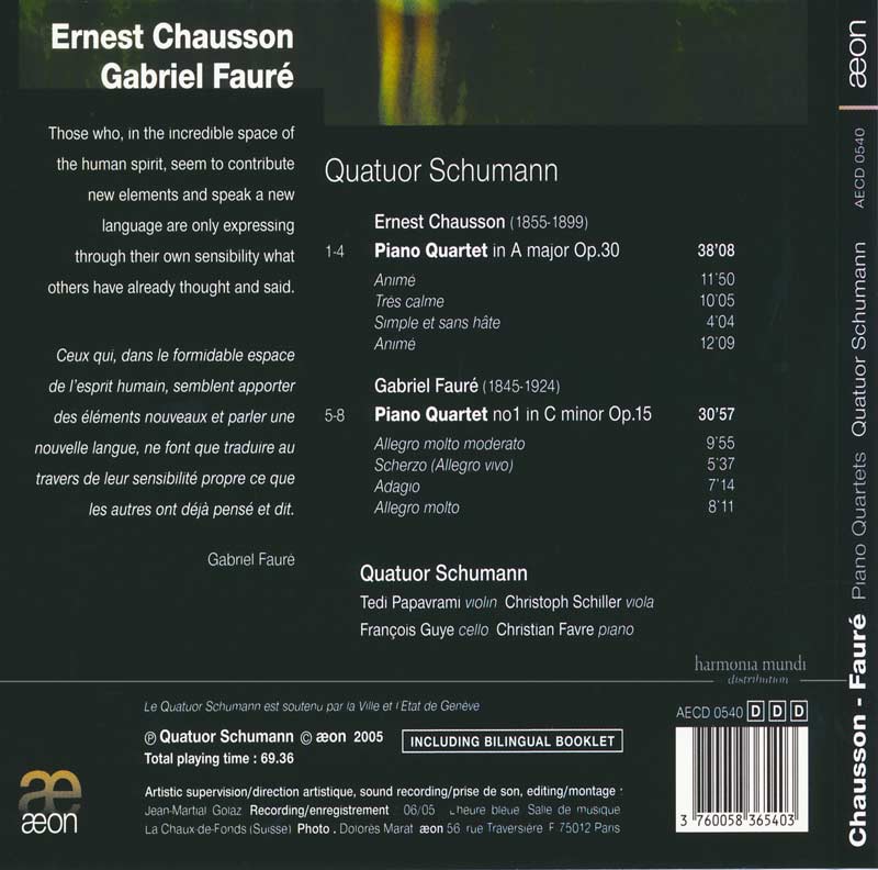 AECD 0540 Quatuor schumann